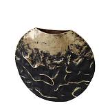 ΜΕΤΑΛΛΙΚΟ ΒΑΖΟ ΜΑΥΡΟ/ΧΡΥΣΟ ΤΣΑΛΑΚΩΤΟ ΣΤΡΟΓΓΥΛΟ - 42.5x12.7x38.7cm 4/KIB