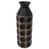 ΜΕΤΑΛΛΙΚΟ ΒΑΖΟ ΜΑΥΡΟ/ΧΡΥΣΟ ΚΥΚΛΟΙ - Φ19.7x61.6cm 4/KIB