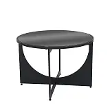 ΤΡΑΠΕΖΙ ΜΕΤΑΛΛΙΚΟ ΜΑΥΡΟ ΜΑΤ ΜΕ ΓΥΑΛΙ ΣΤΡΟΓΓΥΛΛΟ ΚΑΜΑΡΕΣ - Φ61x40cm 1/KIB