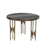 ΤΡΑΠΕΖI ΜΕΤΑΛΛΙΚΟ ΧΡΥΣΟ ΜΕ ΓΥΑΛΙ ΣΤΡΟΓΓΥΛΟ ΦΙΟΓΚΟΙ - Φ60x40.5cm 1/KIB