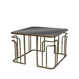 ΤΡΑΠΕΖI ΜΕΤΑΛΛΙΚΟ ΧΡΥΣΟ ΜΕ ΓΥΑΛΙ ΤΕΤΡΑΓΩΝΟ ART DECO - 60x60x40.5cm 1/KIB