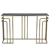 ΚΟΝΣΟΛΑ ΜΕΤΑΛΛΙΚΗ ΧΡΥΣΟ ΜΕ ΓΥΑΛΙ ΟΡΘΟΓΩΝΙΟ ART DECO - 120x32x75cm 1/KIB