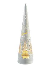 ΓΥΑΛΙΝΟ ΔΕΝΤΡΟ ΛΕΥΚΟ ΧΡΥΣΟ ΜΕ LED 8,5X8,5X30EK