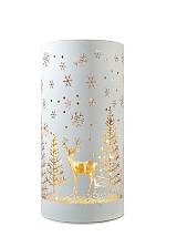 ΓΥΑΛΙΝΗ ΒΑΣΗ ΚΥΛΙΝΔΡΙΚΗ ΛΕΥΚΗ ΜΕ LED 10Χ10Χ20ΕΚ