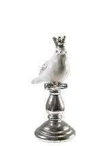 ΠΟΛΥΕΣΤΕΡΙΚΟ ΠΟΥΛΙ ΜΕ ΚΟΡΩΝΑ ΛΕΥΚΟ ΑΣΗΜΙ ΣΕ ΒΑΣΗ 10,5Χ7,5Χ18ΕΚ