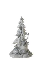 ΧΡΙΣΤΟΥΓΕΝΝΙΑΤΙΚΟ ΠΟΛΥΕΣΤΕΡΙΚΟ ΔΕΝΤΡΟ ΜΕ ΤΑΡΑΝΔΟ ΑΣΗΜΙ ΑΣΠΡΟ ΜΕ ΓΚΛΙΤΕΡ12,5Χ12Χ20ΕΚ