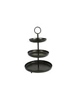 Πιατέλα τριώροφη μαύρη μεταλλική 51Χ76