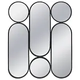 ΜΕΤΑΛΛΙΚΟΣ ΚΑΘΡΕΦΤΗΣ ΤΟΙΧΟΥ ΜΑΥΡΟ ΚΥΚΛΟΙ/ΟΒΑΛ (ΣΥΝΘΕΣΗ X6) - 75.5x2.5x90.5cm 1/KIB