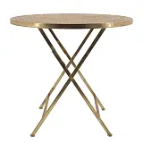 ΜΕΤΑΛΛΙΚΟ ΠΤΥΣΣΟΜΕΝΟ ΤΡΑΠΕΖΑΚΙ ΧΡΥΣΟ ΣΤΡΟΓΓΥΛΟ - Φ73.5x70cm 1/KIB