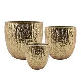 ΜΕΤΑΛΛΙΚΟ ΚΑΣΠΩ ΣΕΤ/3 ΧΡΥΣΟ ΣΤΡΟΓΓΥΛΟ/ΧΤΥΠΗΤΟ - L:Φ38.5x34.5, M:Φ31.5x30, S:Φ23x24cm 2/KIB