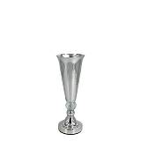 ΒΑΖΟ ΜΕΤΑΛΛΙΚO ΑΣΗΜΙ/ΛΕΥΚΟ ΚΛΑΣΙΚΟ ΜΕ ΚΡΥΣΤΑΛΛΟ ΜΙΚΡΟ - Φ12x33cm 24/ΚΙΒ