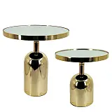 ΟΡΝΤΕΡΒΙΕΡΑ ΜΕΤΑΛΛΙΚΗ ΧΡΥΣΟ ΔΙΣΚΟΣ ΣΕΤ/2 ΣΤΡΟΓΓΥΛΗ ΠΟΤΗΡΙ ΑΝΑΠΟΔΟ ΜΕ ΚΑΘΡΕΦΤΗ - S:Φ25x26cm, L:Φ30x33cm 4/ΚΙΒ