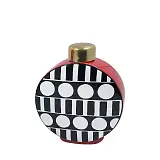 ΚΕΡΑΜΙΚΟ ΚΥΚΛΙΚΟ ΒΑΖΟ ΜΕ ΚΑΠΑΚΙ ΜΙΚΡΟ ΑΣΠΡΟΜΑΥΡΑ ΣΧΗΜΑΤΑ - 23x9x28cm 4/KIB