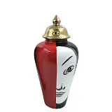 ΚΕΡΑΜΙΚΟ ΚΟΥΠ ΜΙΚΡΟ ΜΕ ΚΑΠΑΚΙ ΑΣΙΑΤΙΚΟ ΠΡΟΣΩΠΟ & ΣΤΥΛ - Φ21x48cm 2/KIB