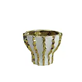 ΚΕΡΑΜΙΚΟ ΚΟΥΠ ΛΕΥΚΟ ΜΕ ΧΡΥΣΕΣ ΚΑΘΕΤΕΣ ΖΙΚΖΑΚ ΡΑΒΔΩΣΕΙΣ XSMALL - 17.8cm 1/12ΚΙΒ