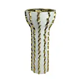 ΚΕΡΑΜΙΚΟ ΚΟΥΠ ΛΕΥΚΟ ΜΕ ΧΡΥΣΕΣ ΚΑΘΕΤΕΣ ΖΙΚΖΑΚ ΡΑΒΔΩΣΕΙΣ XLARGE - 39.9cm 1/4ΚΙΒ