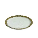 ΚΕΡΑΜΙΚH ΠΙΑΤΕΛΑ ΛΕΥΚΟ/ΧΡΥΣΟ ΟΜΠΡΕ ΕΦΕ ΣΤΡΟΓΓΥΛΗ - 29.2cm 3/24ΚΙΒ