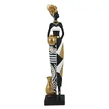 ΔΙΑΚΟΣΜΗΤΙΚΗ ΦΙΓΟΥΡΑ ΠΑΡΑΔΟΣΙΑΚΗ ΑΦΡΙΚΑΝΑ ΜΕ ΔΟΧΕΙΑ - 10.5x8x48cm 12/KIB