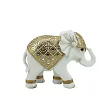 ΔΙΑΚΟΣΜΗΤΙΚΗ ΦΙΓΟΥΡΑ ΕΛΕΦΑΝΤΑΚΙ ΛΕΥΚΟ/ΧΡΥΣΟ ΜΕ ΣΤΟΛΙΔΙΑ - 20x6.5x16cm 18/KIB