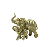 ΔΙΑΚΟΣΜΗΤΙΚΗ ΦΙΓΟΥΡΑ 2 ΕΛΕΦΑΝΤΑΚΙA ΧΡΥΣΟ/ΜΑΥΡΟ ΜΕ ΣΤΟΛΙΔΙΑ - 18x10.5x16.5cm 12/KIB