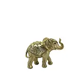 ΔΙΑΚΟΣΜΗΤΙΚΗ ΦΙΓΟΥΡΑ ΕΛΕΦΑΝΤΑΚΙ ΧΡΥΣΟ/ΜΑΥΡΟ ΜΕ ΣΤΟΛΙΔΙΑ - 16x7x12.5cm 32/KIB