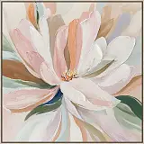 ΠΙΝΑΚΑΣ ΚΑΜΒΑΣ ΡΟΖ/ΠΡΑΣΙΝΟ ΛΟΥΛΟΥΔΙ ΣΕ ΚΟΡΝΙΖΑ - 102.5x102.5x3.5cm 6/ΚΙΒ