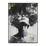 ΠΙΝΑΚΑΣ ΚΑΜΒΑΣ ΓΥΝΑΙΚΑ-ΑΙΣΘΗΣΕΙΣ ΑΣΠΡΟΜΑΥΡΟ/ΧΡΥΣΟ ΑΝΑΓΛΥΦΟ ΕΦΕ ΣΕ ΚΟΡΝΙΖΑ - 60x80x3.5cm 15/ΚΙΒ