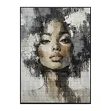 ΠΙΝΑΚΑΣ ΚΑΜΒΑΣ ΓΥΝΑΙΚΑ-ΗΡΕΜΙΑ ΑΣΠΡΟΜΑΥΡΟ/ΧΡΥΣΟ ΑΝΑΓΛΥΦΟ ΕΦΕ ΣΕ ΚΟΡΝΙΖΑ - 60x80x3.5cm 15/ΚΙΒ