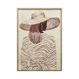 ΠΙΝΑΚΑΣ ΚΑΜΒΑΣ ΓΥΝΑΙΚΑ ΜΕ ΚΑΠΕΛΟ ΕΚΡΟΥ/ΚΑΦΕ ΑΝΑΓΛΥΦΟ ΕΦΕ ΣΕ ΚΟΡΝΙΖΑ - 50x70x3cm 7/ΚΙΒ