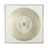 ΠΙΝΑΚΑΣ ΚΑΜΒΑΣ ΚΥΚΛΟΙ ΑΚΤΙΝΩΤΟΙ ΧΡΥΣΟ/ΛΕΥΚΟ ΑΝΑΓΛΥΦΟ ΕΦΕ ΣΕ ΚΟΡΝΙΖΑ - 70x70x3cm 12/ΚΙΒ