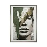 ΠΙΝΑΚΑΣ ΚΑΜΒΑΣ ΠΡΟΣΩΠΟ ΠΡΑΣΙΝΟ/ΧΡΥΣΟ/ΓΚΡΙ ΑΝΑΓΛΥΦΟ ΕΦΕ ΣΕ ΚΟΡΝΙΖΑ - 50x70x3.8cm 10/ΚΙΒ