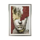 ΠΙΝΑΚΑΣ ΚΑΜΒΑΣ ΠΡΟΣΩΠΟ KOKKINO/ΧΡΥΣΟ/ΓΚΡΙ ΑΝΑΓΛΥΦΟ ΕΦΕ ΣΕ ΚΟΡΝΙΖΑ - 50x70x3.8cm 10/ΚΙΒ