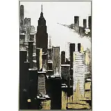 ΠΙΝΑΚΑΣ ΚΑΜΒΑΣ ΟΥΡΑΝΟΞΥΣΤΕΣ ΑΣΠΡΟΜΑΥΡΟ/ΧΡΥΣΟ ΑΝΑΓΛΥΦΟ ΕΦΕ ΣΕ ΚΟΡΝΙΖΑ - 80x120x3.8cm 14/ΚΙΒ