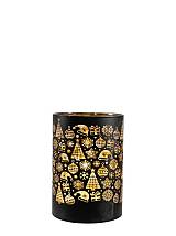 ΓΥΑΛΙΝΗ ΒΑΣΗ ΚΥΛΙΝΔΡΙΚΗ ΜΑΥΡΗ ΜΕ LED 8,5Χ8,5Χ12ΕΚ