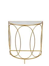 ΜΕΤΑΛΛΙΚΗ ΚΟΝΣΟΛΑ ΧΡΥΣΗ ΟΒΑΛ ΜΕ ΤΖΑΜΙ ΚΑΘΡΕΠΤΗ 75Χ37,56Χ81ΕΚ