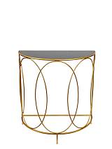 ΜΕΤΑΛΛΙΚΗ ΚΟΝΣΟΛΑ ΧΡΥΣΗ ΟΒΑΛ ΜΕ ΜΑΥΡΟ ΤΖΑΜΙ  75Χ37,56Χ81ΕΚ