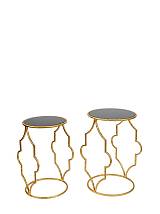 ΜΕΤΑΛΛΙΚΑ ΤΡΑΠΕΖΙΑ ΣΕΤ 2 ΧΡΥΣΑ ΜΕ ΜΑΥΡΟ ΤΖΑΜΙ  36Χ56ΕΚ 32Χ51ΕΚ