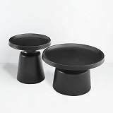 BOBBY COFFEE TABLE SET 2ΤΕΜ ΜΑΥΡΟ ΜΑΤ 70x70x42cm