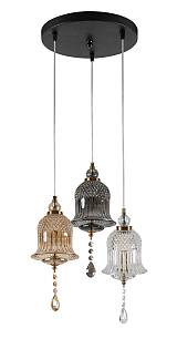 PDC 723-3 3/Φ ΡΟΖΕΤΑ ΜΕ ΓΥΑΛΙΝΕΣ ΚΑΜΠΑΝΕΣ Ι LED-3Χ5W  ΜΕ ΔΙΑΚΟΣΜΗΤΙΚΟ ΚΡΥΣΤΑΛΛΟ