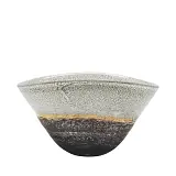 ΜΠΩΛ ΑΠΟ ΦΥΣΗΤΟ ΓΥΑΛΙ ΟΒΑΛ ΜΠΕΖ/ΜΕΛΙ & ΓΚΡΙ ΜΑΡΜΑΡΟ - 37x27x19cm 2/ΚΙΒ