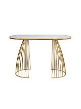 ΚΟΝΣΟΛΑ ΜΕΤΑΛΛΙΚΗ ΧΡΥΣΗ ΜΕ ΤΖΑΜΙ ΚΑΘΡΕΠΤΗ 120Χ40Χ80ΧΕΚ