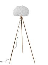 ΛΑΜΠΑ ΔΑΠΕΔΟΥ ΜΕ ΧΡΥΣΟ ΤΡΙΠΟΔΑ ΚΑΙ ΚΑΠΕΛΟΥ ΛΕΥΚΟ ΠΟΥΠΟΥΛΟ ΜΕΓΕΘΟΣ  45Χ26ΕΚ ΚΑΙ ΣΥΝΟΛΙΚΟ ΥΨΟΣ 157ΕΚ