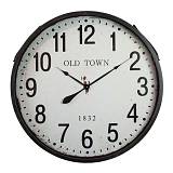 OLD TOWN ΡΟΛΟΪ ΤΟΙΧΟΥ 80x80x10cm ΜΕΤΑΛΛΟ ΜΑΥΡΟ ΛΕΥΚΟ ΓΥΑΛΙ