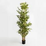 BAMBOO ΔΕΝΤΡΟ ΤΕΧΝΗΤΟ ΣΕ ΓΛΑΣΤΡΑ 210cm POLYESTER ΠΡΑΣΙΝΟ PVC