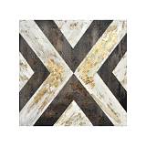 CRUTH ΠΙΝΑΚΑΣ ΔΙΑΚΟΣΜΗΣΗΣ 80x80x3cm ΚΑΜΒΑΣ ΜΠΕΖ ΚΑΦΕ ΞΥΛΟ ΧΡΥΣΟ