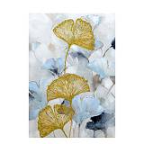 PALEN ΠΙΝΑΚΑΣ ΔΙΑΚΟΣΜΗΣΗΣ 70x100x3cm ΚΑΜΒΑΣ ΜΠΛΕ ΛΕΥΚΟ ΞΥΛΟ ΧΡΥΣΟ