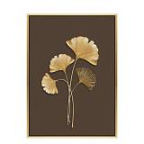 CHENGO BROWN ΠΙΝΑΚΑΣ ΔΙΑΚΟΣΜΗΣΗΣ 32x42x4cm ΚΑΜΒΑΣ ΚΑΦΕ ΜΠΕΖ ΞΥΛΟ ΧΡΥΣΟ