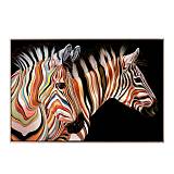 COLOR ZEBRA ΠΙΝΑΚΑΣ ΔΙΑΚΟΣΜΗΣΗΣ 63x93x4cm ΚΑΜΒΑΣ ΠΟΛΥΧΡΩΜΟ ΞΥΛΟ ΧΡΥΣΟ