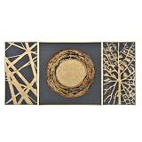 TRIPLET ΠΙΝΑΚΑΣ SET 3ΤΜΧ 168x88x5cm ΚΑΜΒΑΣ ΜΑΥΡΟ ΜΑΥΡΟ ΞΥΛΟ ΧΡΥΣΟ