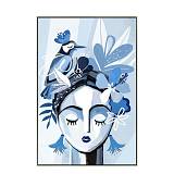 AMARI ΠΙΝΑΚΑΣ ΔΙΑΚΟΣΜΗΣΗΣ 63x93x5cm ΚΑΜΒΑΣ ΛΕΥΚΟ ΜΠΛΕ ΞΥΛΟ ΑΣΗΜΙ